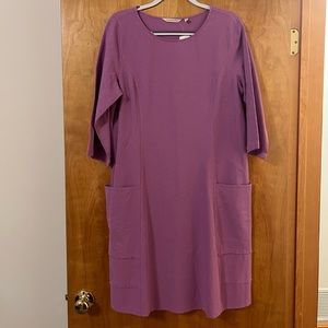 Soft Surroundings Carpe Diem Gauze Dress Raw Edges Iris Orchid NWT Size Medium
